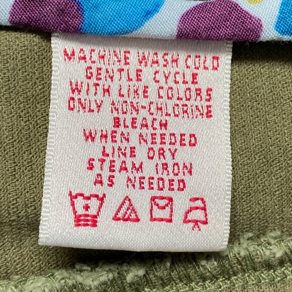 Nine & Co. Olive Corduroy Embroidered Floral A-Line Mini Skirt With Studs Y2K - Picture 11 of 14